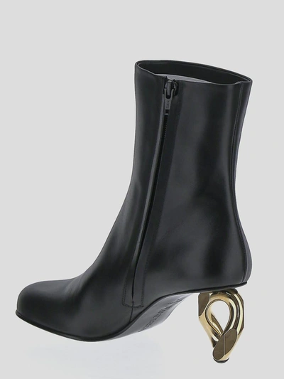 Shop Jw Anderson Ankle Bookts In <p> Black Ankle Boots In Leather With Chain High Heel