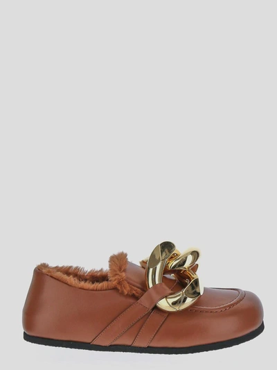 Shop Jw Anderson Loafers In <p> Brown Loafers In Leather