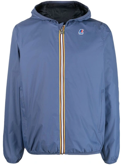 Shop K-way Jacket With Logo In Blue