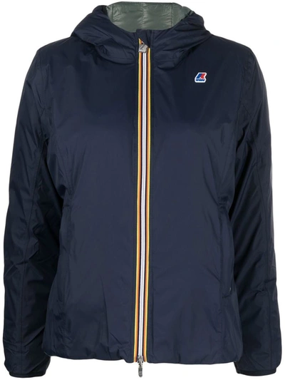 Shop K-way Lily Jacket With Logo Patch In Blue