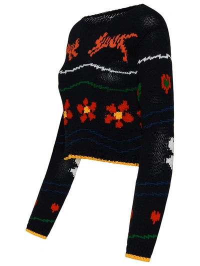 Shop Kenzo Black Linen Blend Sweater