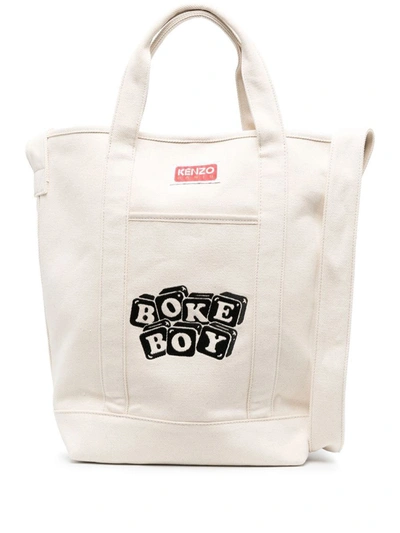 Shop Kenzo Boke Boy Logo-patch Bag In White