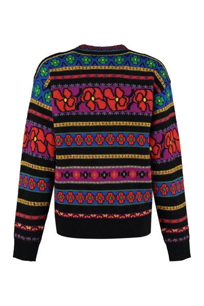 Shop Kenzo Crew-neck Wool Sweater In Multicolor
