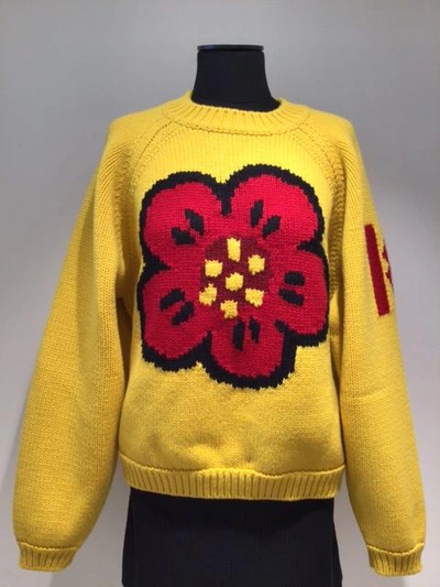 Shop Kenzo Crew-neck Wool Sweater In Yellow