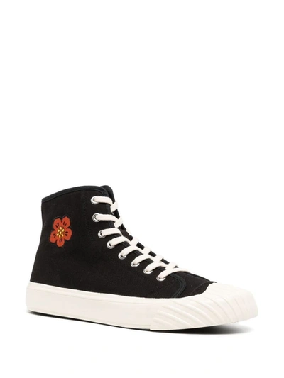 Shop Kenzo High Logo Sneakers Shoes In Black