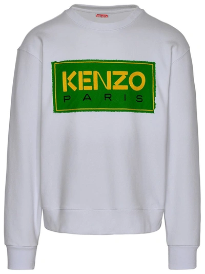 Shop Kenzo White Cotton Blend Sweatshirt