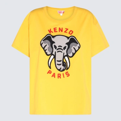 Shop Kenzo Yellow Cotton T-shirt In Golden
