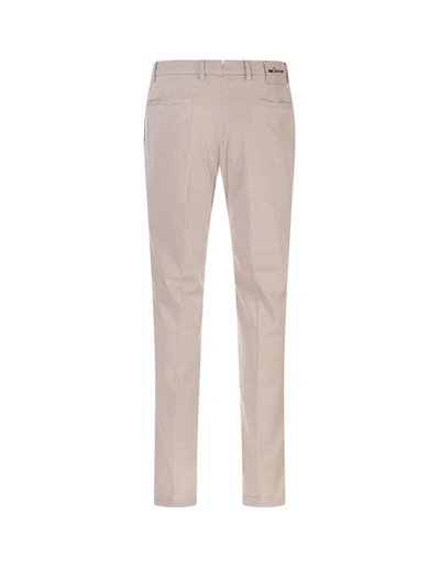 Shop Kiton Beige Cotton Slim Fit Trousers In Brown