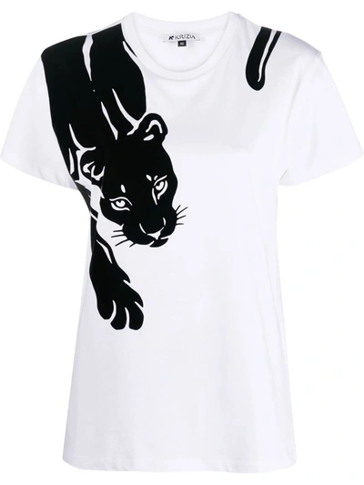 Shop Krizia Cotton T-shirt With Print In White