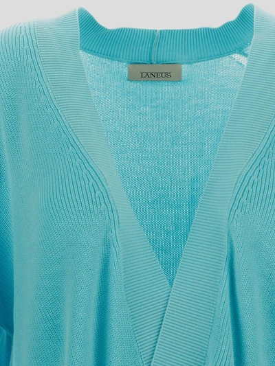Shop Laneus Cotton Cardigan In <p> Cardigan In Light Blue Cotton With Open Design