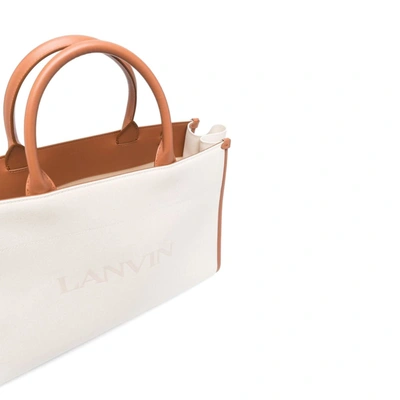 Lanvin Logo-print Leather Tote Bag In 001