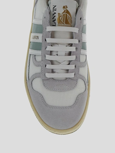 Shop Lanvin Low-top Sneakers In White/sage