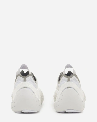 Lanvin Flash-x Mesh Upper Sneakers With Textured Panels In White