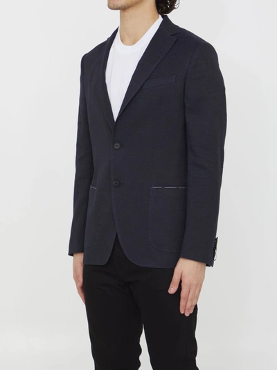 Tonello Linen And Viscose Jacket In Blue