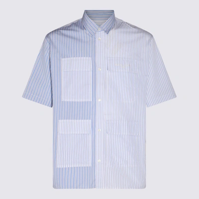 Shop Maison Kitsuné Blue And White Cotton T-shirt In Blue-white