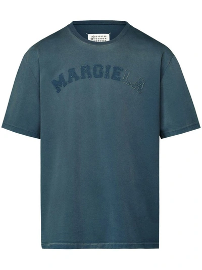 Shop Maison Margiela Logo-patch T-shirt In Blue