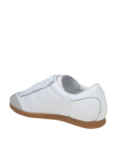 Shop Maison Margiela Sneakers In Leather And Suede In White