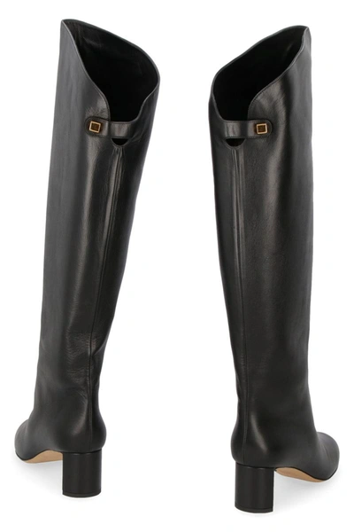 Shop Maison Skorpios Adry Leather Boots In Black