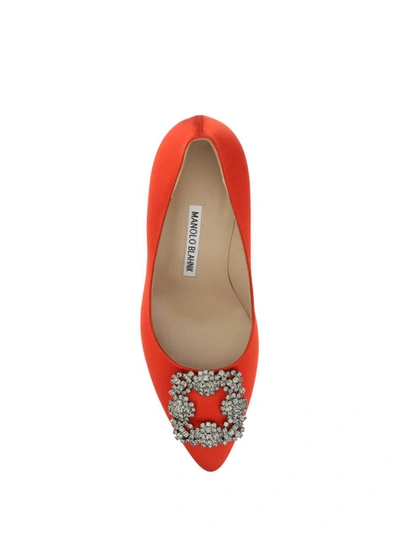 Manolo Blahnik Hangisi 90 Crystal Embellished Satin Pumps In Red
