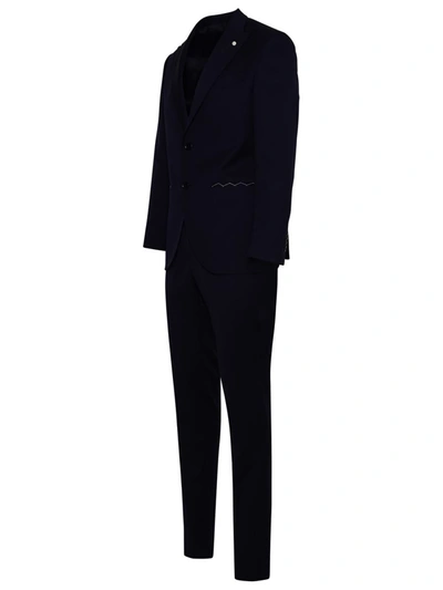 Shop Luigi Bianchi Manthau Suit In Blue Wool