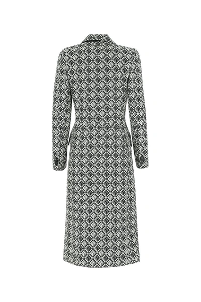 Marine Serre Monogram-pattern Single-breasted Coat In 00