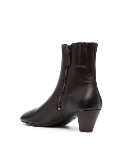 Marsèll Round-toe Leather Ankle Boots In Brown
