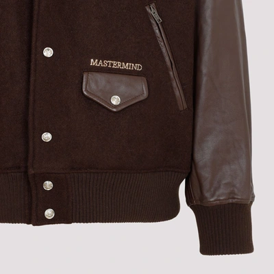Shop Mastermind Japan Mastermind World  Cashmere Blouson Jacket In Brown