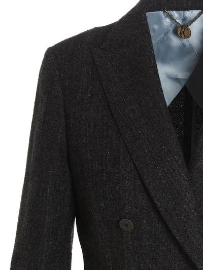 Shop Maurizio Miri 'grace' Blazer In Gray