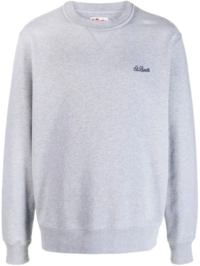 Shop Mc2 Saint Barth Crewneck Sweatshirt With Logo In Grey