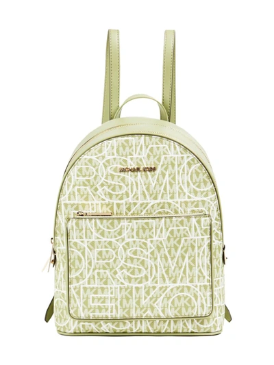Shop Michael Kors Adina Monogram Logo Backpack In Green