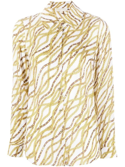 Shop Michael Kors Chain-print Shirt In Bianco