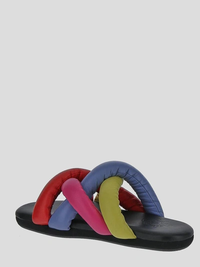 Shop Moncler Genius J.w.anderson Sandals In <p>moncler X Jw Anderson Multicolor Slides In Leather And Rubber