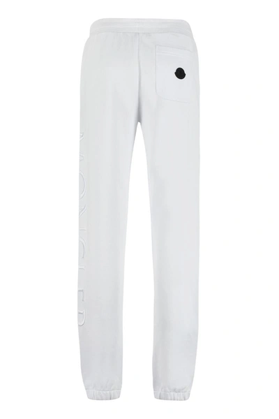Shop Moncler Logo Print Sweatpants In White