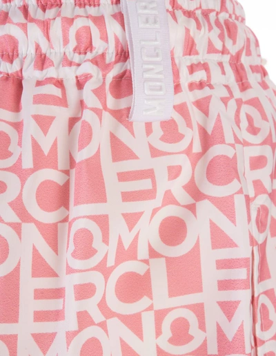 Shop Moncler Logoed Shorts In Pink