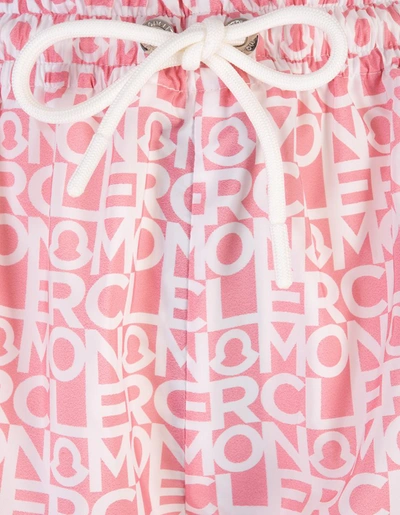 Shop Moncler Logoed Shorts In Pink