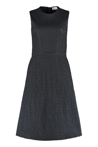 Shop Moncler Midi Dress With Flared Hem In Black