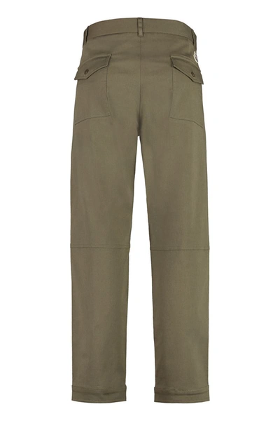 Shop Moncler Multi-pocket Cotton Trousers In Green