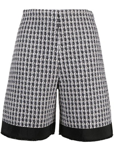 Shop Moncler Shorts In Black&amp;white