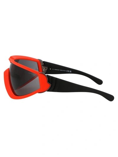 Moncler Eyewear Wraparound Frame Sunglasses In 43a Orange