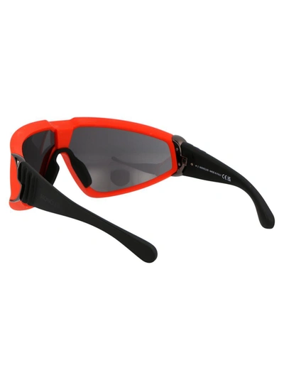 Moncler Eyewear Wraparound Frame Sunglasses In 43a Orange