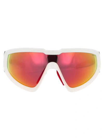 Shop Moncler Sunglasses In 21g White