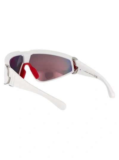 Shop Moncler Sunglasses In 21g White