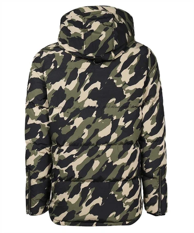 Shop Moose Knuckles Camo Hooded Down Jacket In Green