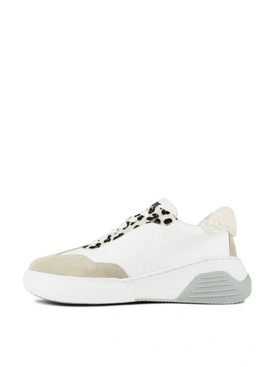 Shop Moschino Leopard Detail Chunky Sneakers In White