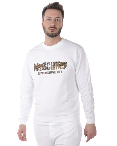 Shop Moschino Underwear Sweatshirt Hoodie In White