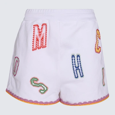 Shop Moschino White Cotton Shorts In Fantasia Bianco