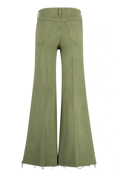 Shop Mother The Roller Fray 5-pocket Jeans In Green