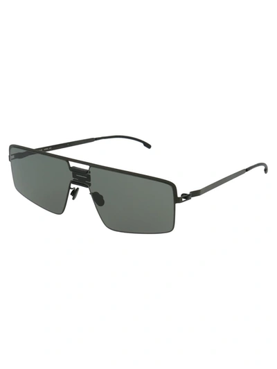 Shop Mykita Sunglasses In 243 Mh1 Black/pitchblack