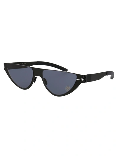 Shop Mykita Sunglasses In 002 Black Darkgrey Solid