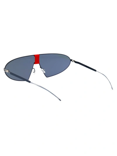 Shop Mykita Sunglasses In 422 Mh39 Navy/red|darkblue Solid Shield